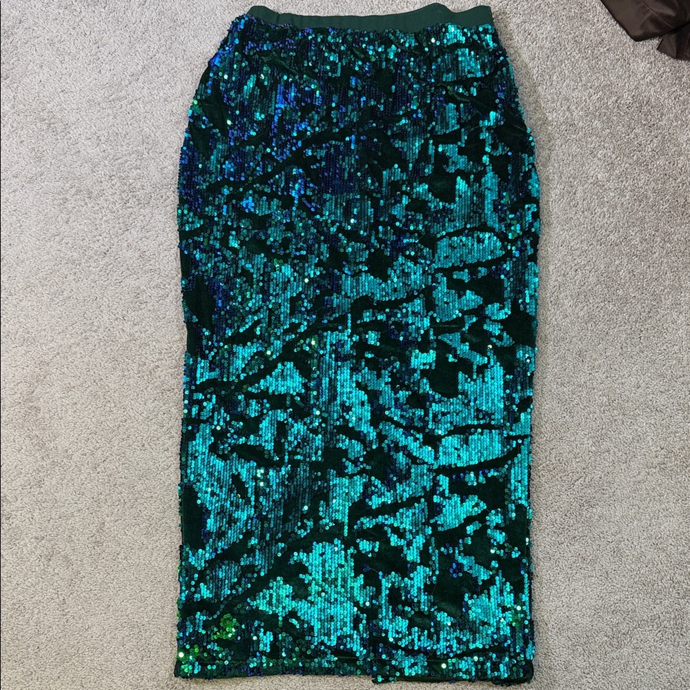 Sequin Green Skirt